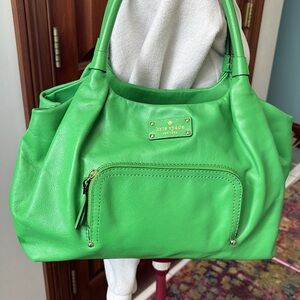 Kate Spade   Shoulder bag  Satchel  leather  Kelly Green  3 compartment like new